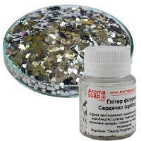 Глиттер фигурный Сердечко (серебро) 3 мм