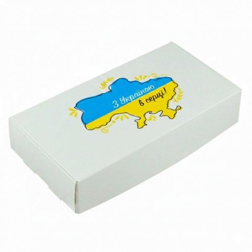 Коробка натуральная белая З Україною в серці!