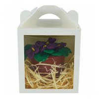 Коробочка белая с ручкой для свечи, кулича, 3D мыла
