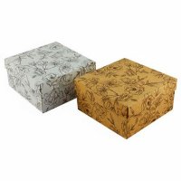Коробочка подарок Крафт с цветами двухсторонняя