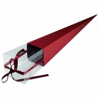 Коробка-конус для цветка Бордовая