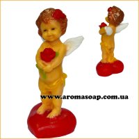 Ангелочек с розой на сердце 3D элит-форма