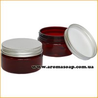 Баночка 100 мл коричневая с алюминиевой крышкой