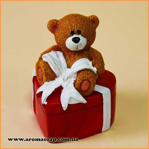 Мишка на сердце с бантом 3D элит-форма