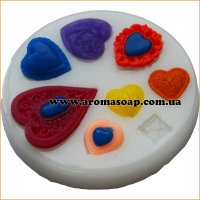 Молд 051 Сердечки кружевные
