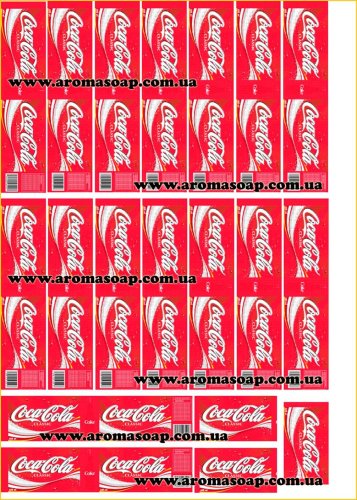 Наклейки на мыло Бутылка Coca-Cola