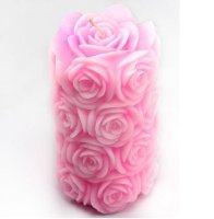 Свеча из роз большая 3D элит-форма