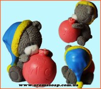 Тедди с елочным шариком 3D элит-форма